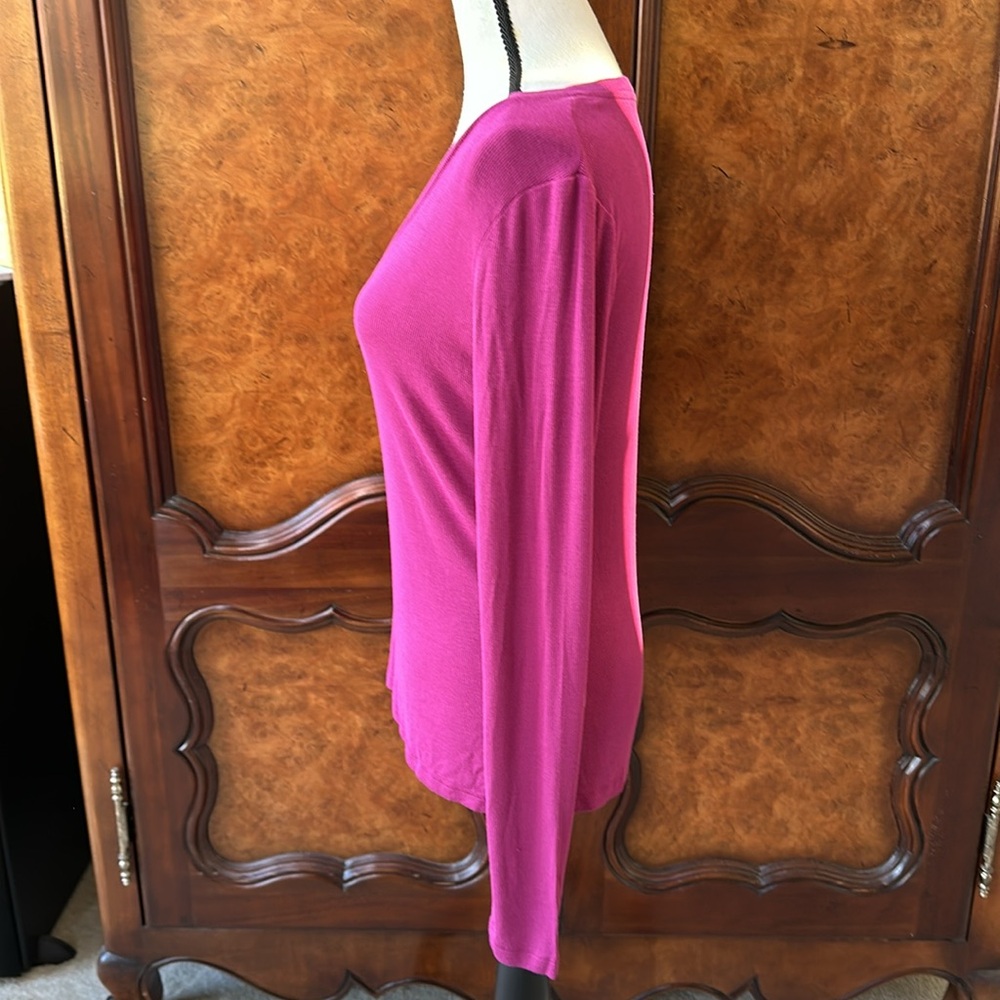 For Days Contour Ribbed Long Sleeve Deep V / Boysenberry in Purple - Picture 5 of 9